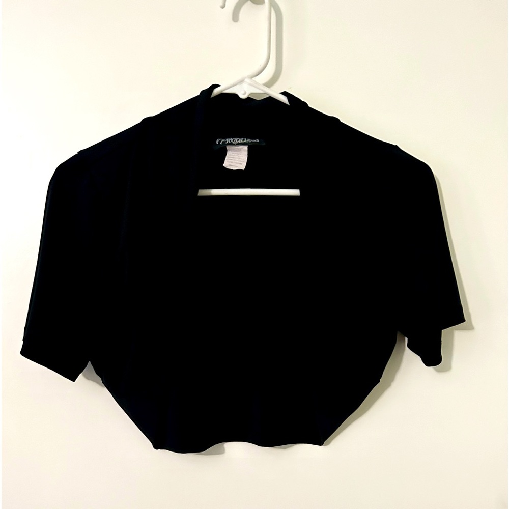 Black Crop Mini Cape